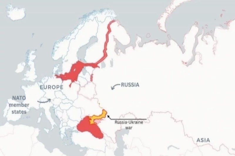 Карта возможного фронта Третьей мировой войны