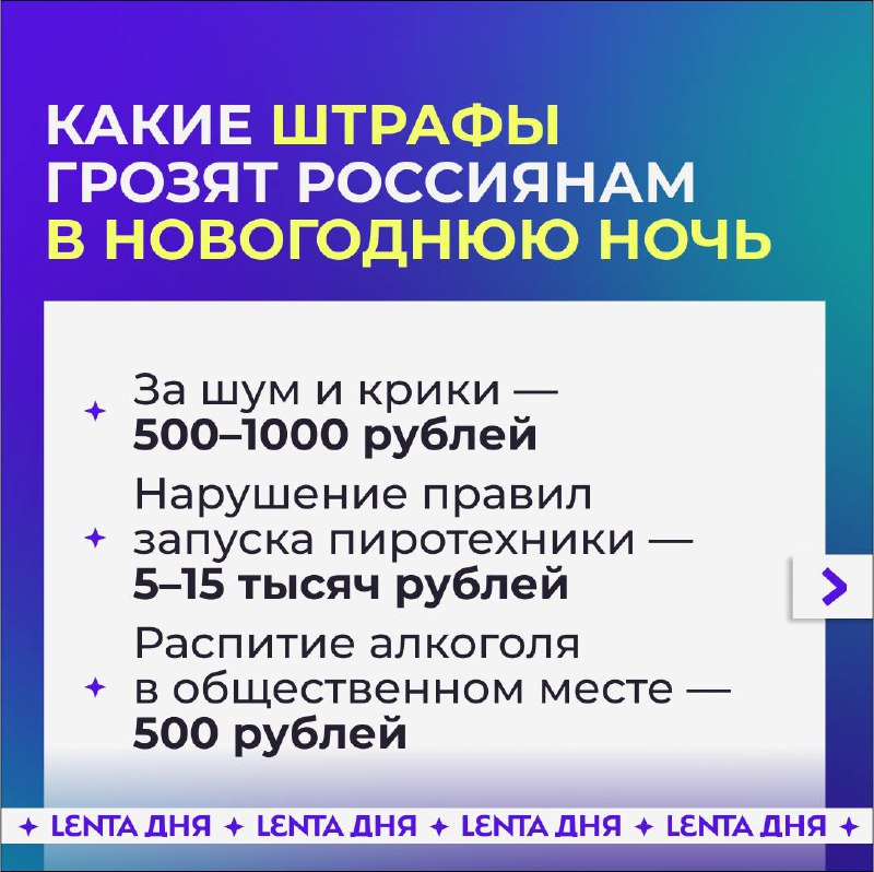 Штрафы в новогоднюю ночь: что нужно знать россиянам