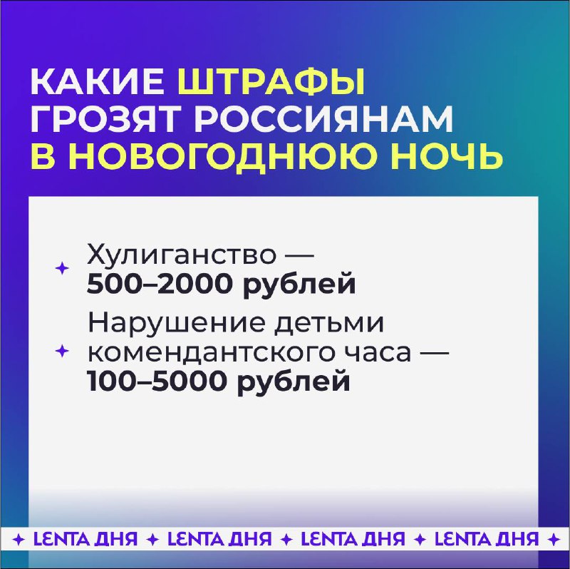 Штрафы в новогоднюю ночь: что нужно знать россиянам