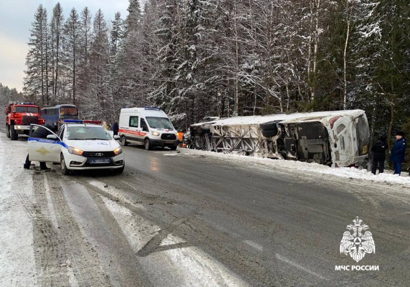 Авария с автобусом в Карелии: пострадавшие и спасатели